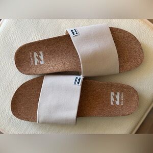 Billabong Cream Canvas Slide Sandals